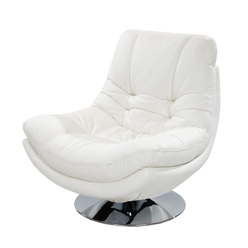 Nevada White Leather Swivel Chair El Dorado Furniture